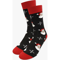 NODO Santa All Over Βαμβακερές Ανδρικές Κάλτσες Ψηλές με Σχέδια Μαύρες S16509