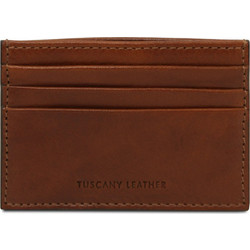 Tuscany Leather Μικρό Δερμάτινο Γυναικείο Πορτοφόλι Καρτών Καφέ TL142471