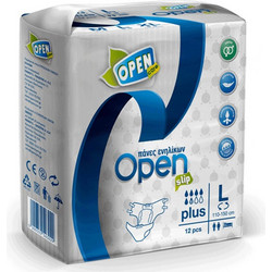 Open Care Slip Plus Large Πάνες Ακράτειας 6 Σταγόνες 12τμχ
