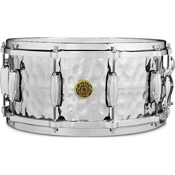 Gretsch USA Metal Shell Hammered Chrome Over Brass Snare Drum - 14" x 6.5"