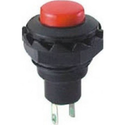 Power Switch Push On R13-502A Red 2P Μπουτόν Διακόπτης Τροφοδοσίας Στρογγυλός Κόκκινος Φ12