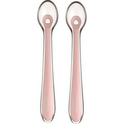 KikkaBoo Flexible Σετ Βρεφικά Κουτάλια Σιλικόνης με Θήκη 4m+ Ροζ 2τμχ