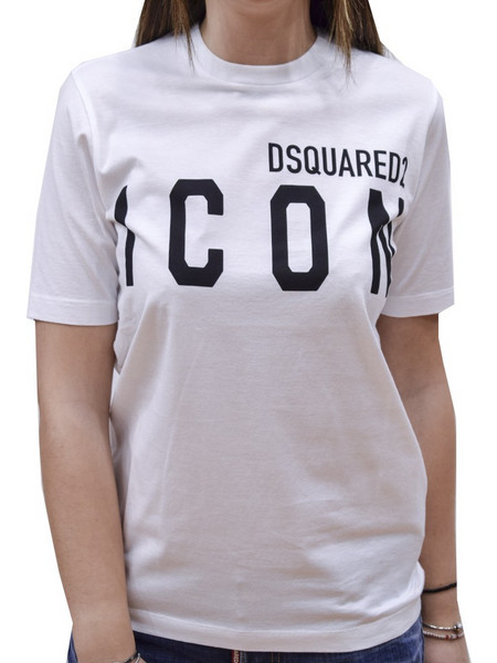 DSQUARED2 COTTON JERSEY T-SHIRT WOMAN WHITE