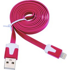 Καλώδιο Flat Φόρτισης και Μεταφοράς Δεδομένων USB σε Lightning - 1m Μοβ