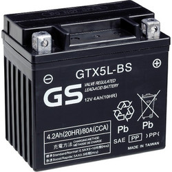 GS Μπαταρία Μοτοσυκλέτας GTX5L-BS 80A 4Ah