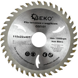 GEKO Δίσκος Κοπής Ξύλου για Γωνιακό Τροχό G00101 O115x22.2mm