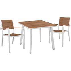HomeMarkt Σετ Τραπεζαρία Κήπου Αλουμίνιο 3τμχ Καφέ HM10537.01