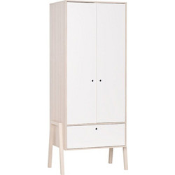 PoliHome Δίφυλλη Ντουλάπα Ρούχων Spot Young Λευκή 88x60x210cm 16262669