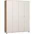 PoliHome Τετράφυλλη Ντουλάπα Ρούχων Simple Λευκή 185x55x239cm 16627999