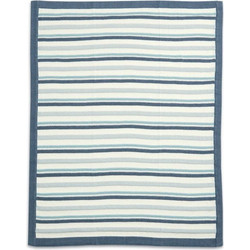 Mamas & Papas Stripe Κουβέρτα Αγκαλιάς Πλεκτή 70x90 Μπλε Λευκή