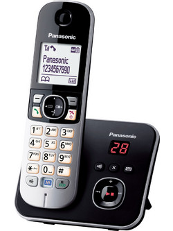 Panasonic KX-TG6821 Ασύρματο Τηλέφωνο με Ανοιχτή Ακρόαση Μαύρο
