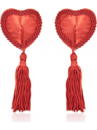 Naughty Toys Red Burlesque Heart Nipple Pasties