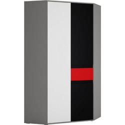 PoliHome Δίφυλλη Ντουλάπα Ρούχων Γωνιακή Larsen Γκρι 99x99x197cm 161276099