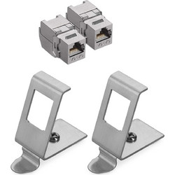 kwmobile Keystone module and DIN rail adapter set - fits standard DIN rail - 2 x Cat 6 A Keystone module 2 x holder