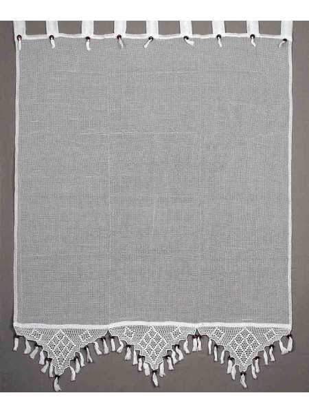 Silk Fashion Κουρτίνα Παραθύρου με Θηλιές & Δαντέλα 120x150 2003/1 Λευκό