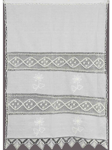 Silk Fashion Κουρτίνα Παραθύρου με Τούνελ & Δαντέλα 160x160 NT1-2 Εκρού