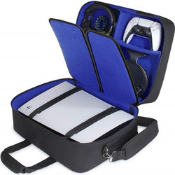 Τσάντα Μεταφοράς Playstation 5 Με Θέσεις Για Controller-Games-Headset-Accessories (USA GEAR PS5 43210000) Blue