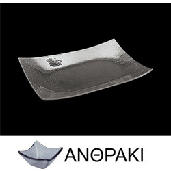 Πιατέλα από χυτό γυαλί 4mm 25x39cm ανθρακί ΣΕΤ 8 ΤΕΜΑΧΙΩΝ c373490