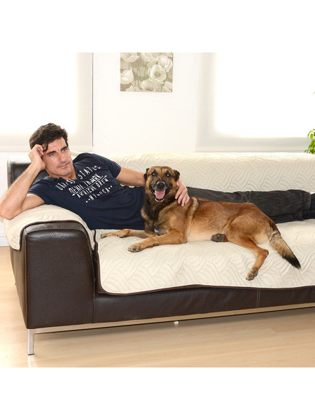 Sofa Cover κάλυμμα δύο όψεων για τριθέσιο καναπέ 190x290 εκ. cream/espresso