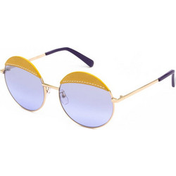 Loewe 40007U 33Z Γυναικεία Γυαλιά Ηλίου Στρογγυλά Κοκάλινα Χρυσά με Μώβ Polarized Φακό