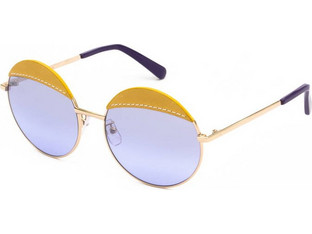 Loewe 40007U 33Z Γυναικεία Γυαλιά Ηλίου Στρογγυλά Κοκάλινα Χρυσά με Μώβ Polarized Φακό