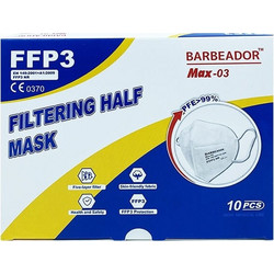 Barbeador MAX-03 FFP3 Filtering Half Mask Λευκή 10τμχ