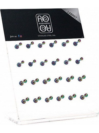 RO Accessories Σκουλαρίκι Καρφωτό Χείλους από Ατσάλι X215809 24τμχ