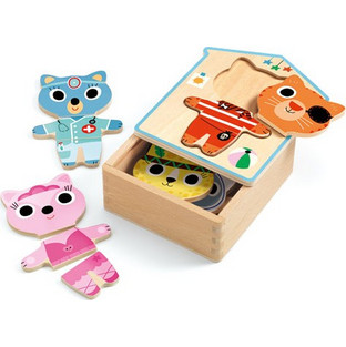 Παιδικό Puzzle Djeco Ντύνω Ζωάκια 15 Κομμάτια