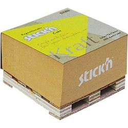 Stick'N - Αυτοκόλλητα Χαρτάκια Eco Recycled Kraft 76x76mm 400 Φύλλα 21816