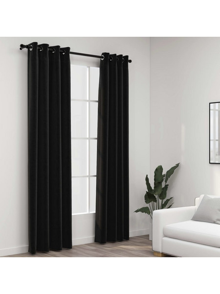 vidaXL Κουρτίνα Συσκότισης με Τρουκς 140x245 Ανθρακί 321162 2τμχ