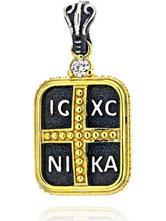 Anastasios Creations Μενταγιόν Κωνσταντινάτο από Ασήμι 925 Επιχρυσωμένο με Ζιργκόν 039086