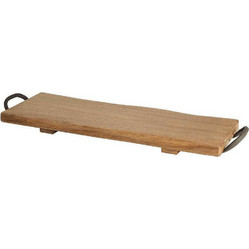 Πλατώ Σερβιρίσματος Με Λαβές 28027 60x20x2,5cm Natural T&G Μέταλλο,Ξύλο