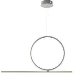 Ondaluce So. Acrobat.50/Silver 6500194 Κρεμαστό Φωτιστικό Οροφής Ράγα Μονόφωτο Ασημί
