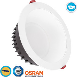 GloboStar(R) 60196 Χωνευτό LED Downlight Πάνελ Οροφής 42W, 4500lm 60 AC 220-240V, Θερμό Λευκό 2700K
