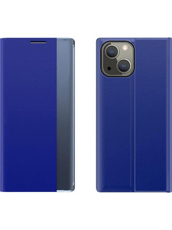 Sleep Case Bookcase Type Case with Smart Window for iPhone 13 mini blue