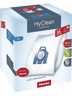 Miele XL-Pack GN HyClean 3D Σακούλες Σκούπας 8τμχ Συμβατές με Σκούπα Miele