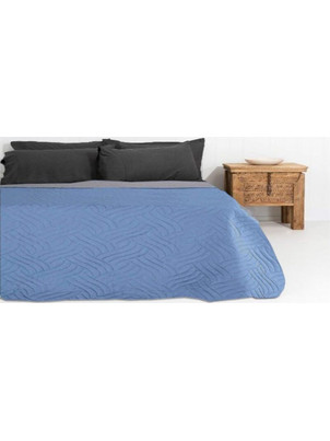 Κουβερλί Υπέρδιπλο Microfiber Διπλής Όψης Γαρύφαλλο 220x240 - Γκρι