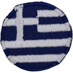 Μοτίφ Κεντητό Θερμοκολλητικό Ελληνική Σημαία Κυκλική Φ2.5cm 1τεμ