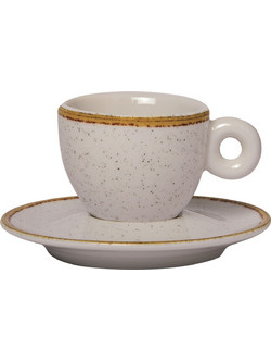 Σετ Φλυντζάνι Espresso Εκρού 70ml με Πιατάκι 12cm Ivory
