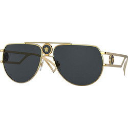 Versace VE 2225 1002/87 Γυναικεία Γυαλιά Ηλίου Aviator Μεταλλικά Χρυσά με Μαύρο Polarized Φακό