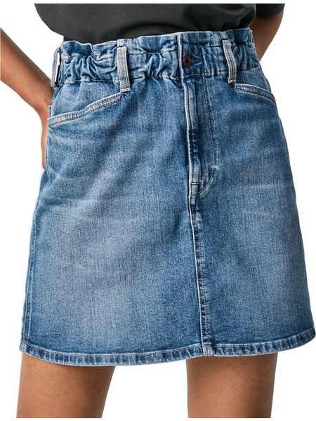 Pepe Jeans Maisie Μίνι Φούστα Τζιν Ψηλόμεση Κλος Μπλε PL900945