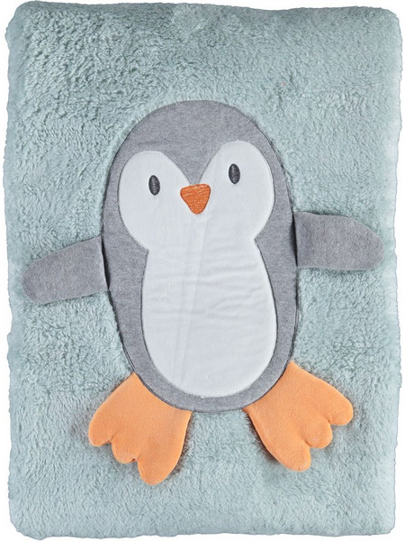 BiBaby 3D Cute Penguin Κουβέρτα Αγκαλιάς Βελουτέ 88x100 Πράσινη Mint