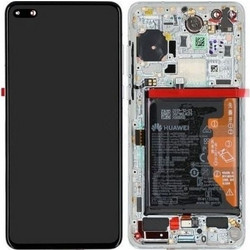 Αυθεντική Οθόνη Huawei P40 White με μπαταρία (Huawei Service Pack 02353MFW)