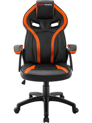 Mars Gaming MGC118 Καρέκλα Gaming Δερματίνης Μαύρη Πορτοκαλί MGC118BO