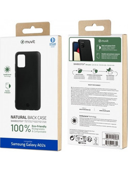 MUVIT BAMBOOTEK SAMSUNG A02S storm black backcover
