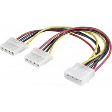 Καλώδιο ρεύματος 1 Molex αρσ. σε 2 Molex θηλ, 20cm