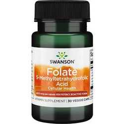 Swanson Folate 800mcg 30 Κάψουλες