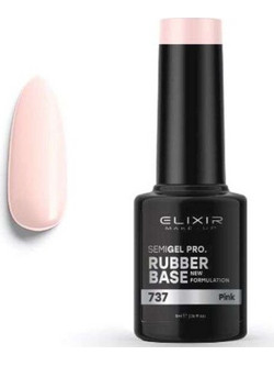 Elixir Semigel 737 Pink Rubber Base Ημιμόνιμο Βερνίκι Νυχιών 5ml