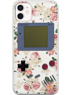 Θήκη Floral Gameboy iPhone 12 mini Flexible TPU (Διάφανη Σιλικόνη)