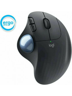 Logitech Ergo M575 Ασύρματο Bluetooth Ποντίκι Εργονομικό με TrackBall Graphite